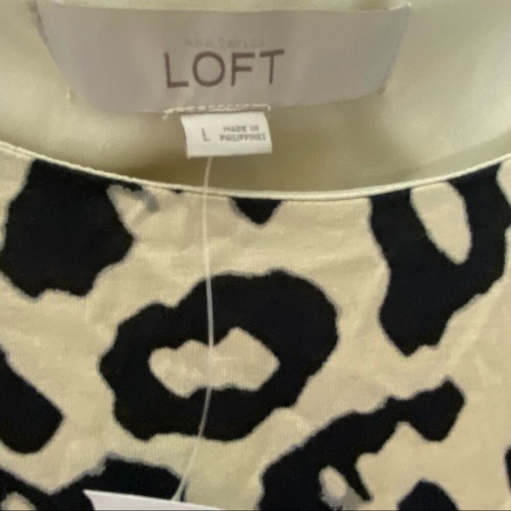 NWT Ann Taylor Leopard Print Sleeveless Rouched Dress Size Large Business Casual - Picture 3 of 6